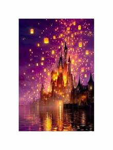 DIY 5D Full Drill Diamond Painting Kit, Sky Lantern Castle, 5D DIY Art Embroidery Mosaic Diamond Painting, Home Decor, Perfect For Home Wall Decoration Or As A Holiday Gift For Friends - round diamond - View 2