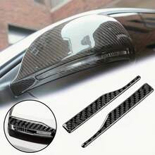 2 piezas Tira anticolisión de fibra de carbono para espejo retrovisor de coche, cubierta protectora universal adecuada para todos los modelos de coche, pegatina de protección para espejo lateral de coche, accesorios para coche, película para espejo retrovisor, pegatina para espejo retrovisor - 2 piezas - Ver 2