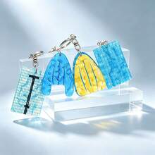 4pcs Set - Water Ripple Pool Swimmer Keychain, With Mini Lifebuoy Pool Diver Pendant, Summer Beach Travel Bag & Key Charm, Creative Fun Gift For Summer Lovers - Multicolor - View 3