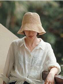 1 buah Topi Jerami Bunga Daisy Putih, Tahan Angin, Perlindungan Matahari, Perlindungan UV, Desain 3D, Dapat Dilipat, Modis, Serbaguna, Elegan, Lembut & Nyaman, Bernapas, Multifungsi, Menawan, Melangsingkan Wajah, Cocok Untuk Pantai, Jalan-jalan, Mendaki, Bersepeda, Bepergian, Perjalanan Harian, Aktivitas Luar Ruangan, Jalanan, Kencan, Trekking dan Berbagai Acara - A - View 5