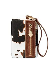 FOREVER MIYIN Billeteras pequeñas con correa de muñeca con estampado de leopardo minimalista para mujeres, billetera con múltiples ranuras para tarjetas, billetera de muñeca plegable, uso diario, útiles escolares, monedero - Multicolor - Ver 15