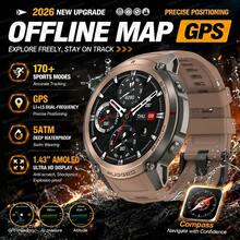 GUHUAVMI Smartwatch GPS Olahraga Outdoor Pria Terbaru 2026 yang Tahan Lama, Unduhan Offline GPS Asli, Pemosisian GPS Presisi Tinggi, Layar Sentuh Penuh AMOLED HD 1,43 Inci 466*466, Jam Tangan Renang Tahan Air 5ATM, Panggilan Bluetooth, Asisten Suara, Fungsi Pengingat, 170+ Mode Olahraga, Pelacak GPS, Kompas/Ketinggian/Barometer, Pelacak Aktivitas, Jam Tangan Pelacak Kebugaran dengan Penghitung Langkah, Jarak, Kalori, Smartwatch Wanita, Desain Modis Dua Warna, Baterai Kapasitas Besar 500mAh, Kompatibel dengan iOS dan Android - View 17