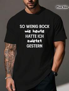 Men's Plus Size Humorous T-Shirt With A Funny German Twist - Black - View 6