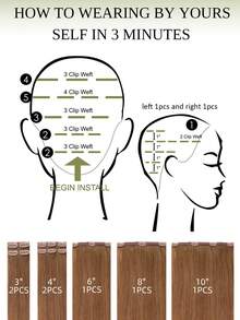 DNE HAIR 7件組夾式真人髮接片 120G 6#淺棕色 雙層髮束隱形夾片 Remy髮接片 無縫柔軟厚髮尾 防脫落可重複使用 適合細髮女性女孩 沙龍日常婚禮派對造型 - S6 - 查看 5