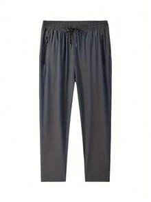Pantalones Deportivos Talla Grande Hombre, Ajuste Extragrande para Hombres Altos y Robustos, Transpirable Cómodo Versátil Moderno Ideal Fitness y Ejercicio - humo gris - Ver 3