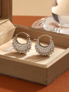 1 Pair Luxury Handbag Design Earrings, Cubic Zirconia Earrings, Vintage High-End Earrings, Holiday Gift - Multicolor - View 9