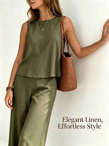 The Fashionable And Casual Women's Outdoor Set Has A Neat And Elegant Appearance, Suitable For Commuting In A Relaxed Atmosphere. - 軍綠色 - 查看 1