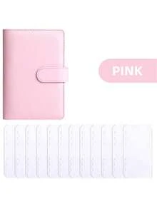 1 Set Kantong Binder Kulit PU A6, Amplop Uang Transparan dengan Resleting 6 Ring, Organizer Dokumen & Pensil PVC Tahan Air untuk Penggunaan Kantor Sehari-hari, Kantong Buku Catatan, Buku Catatan Hemat - MultiWarna - View 14