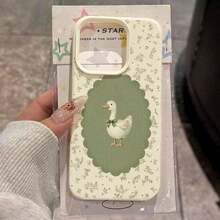 Funda de Celular 2026 Juvenil y Moderna, 1 pieza, Material TPU, Ligera, de Lujo, con Patrón Retro de Cisne Azul, Compatible con 17 Pro/17/16 Pro/15/13/12/11, S20 FE/A15/S24/A55, Note 11/Note 12/Note 13 Pro, Funda Protectora Suave a Prueba de Golpes de Cuerpo Completo. - Blanco 6 - Ver 1