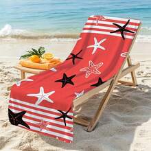 1pc Striped Turtle & Starfish Microfiber Beach Towel, Multiple Sizes Beach Blanket Sun Protection Towel, Lightweight, Suitable For Swimming, Camping, Sports, Beach Or Gym Beach Accessories | Modern Beach Towel | Durable Beach Mat, Beach Towel - Multicolor - View 7