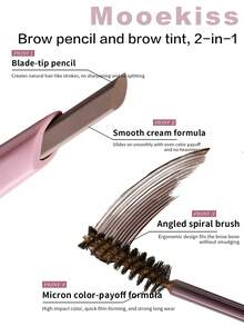 Mooekiss Dual-Ended Eyebrow Pencil & Brow Pomade, Suitable For Korean Makeup Look - 02 - View 3