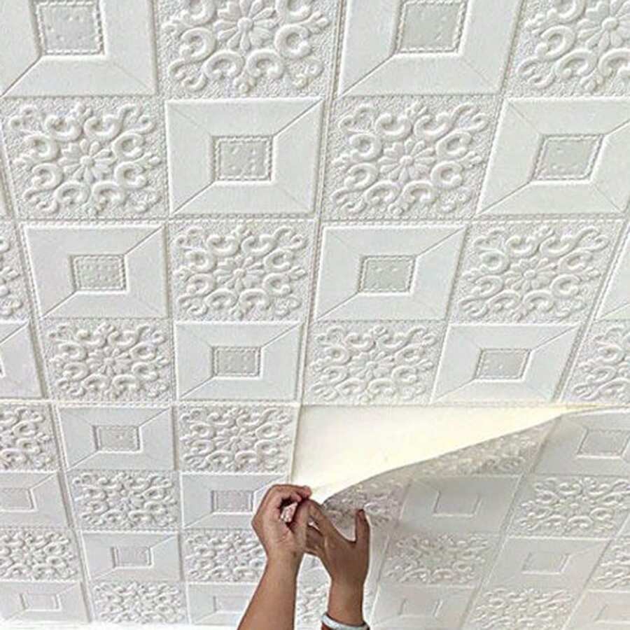 40/80 قطعة ملصقات جدارية ثلاثية الأبعاد، ذاتية اللصق، ورق جدران قابل للطباعة بتصميم طوب مزيف مع رغوة ذاتية اللصق مقاومة للماء، مناسبة لديكور الجدران الداخلية، ديكور الحمام والمنزل، هدية عيد ميلاد وتخرج - ورق الذهب - مشاهدة 1