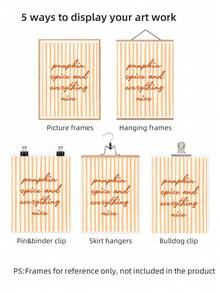 1pc Frameless Halloween Pumpkin Spice Quote Print Fall Kitchen Wall Art Aesthetic Apartment Living Room Bedroom Decor Back To School Funky Posters Dorm Essentials - Frameless - View 7