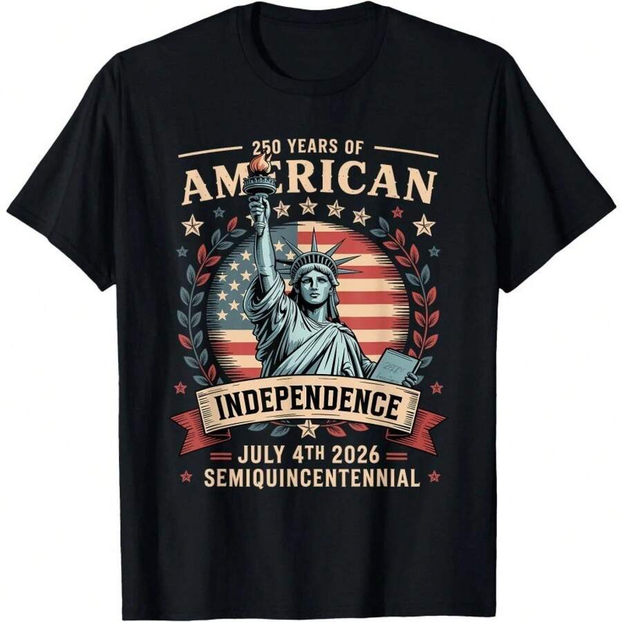 Amerika 25. Jubiläum 25 Jahre Amerika T-Shirt,Unisex Tee - Schwarz - Übersicht 1