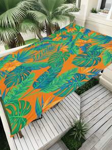 1pc Plant Leaf Floral Print Design Sunshade Awning, Outdoor Shade Cloth And Canopy, 2D Flat Printed Tent, Washable, Suitable For Garden, Camping, Beach, Yard, Poolside And More, Poles Not Included - Multicolor - View 71