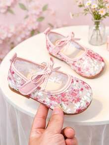 1雙秋冬/夏季新款女嬰網布刺繡花朵平底鞋，透氣網布柔軟舒適幼兒走路鞋，蝴蝶結甜美可愛百搭校園鞋，適合嬰兒走路/婚禮花童/日常玩耍/上學/家庭聚會穿著 - 西瓜粉 - 查看 3