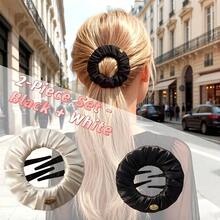 [2pcs/Set]Hidden Round Hair Clips | Premium Seamless Mini Claw Clips | Daily Invisible Hair Fixing | Elegant Updo Accessories - Hidden Round Hair Clip - View 6