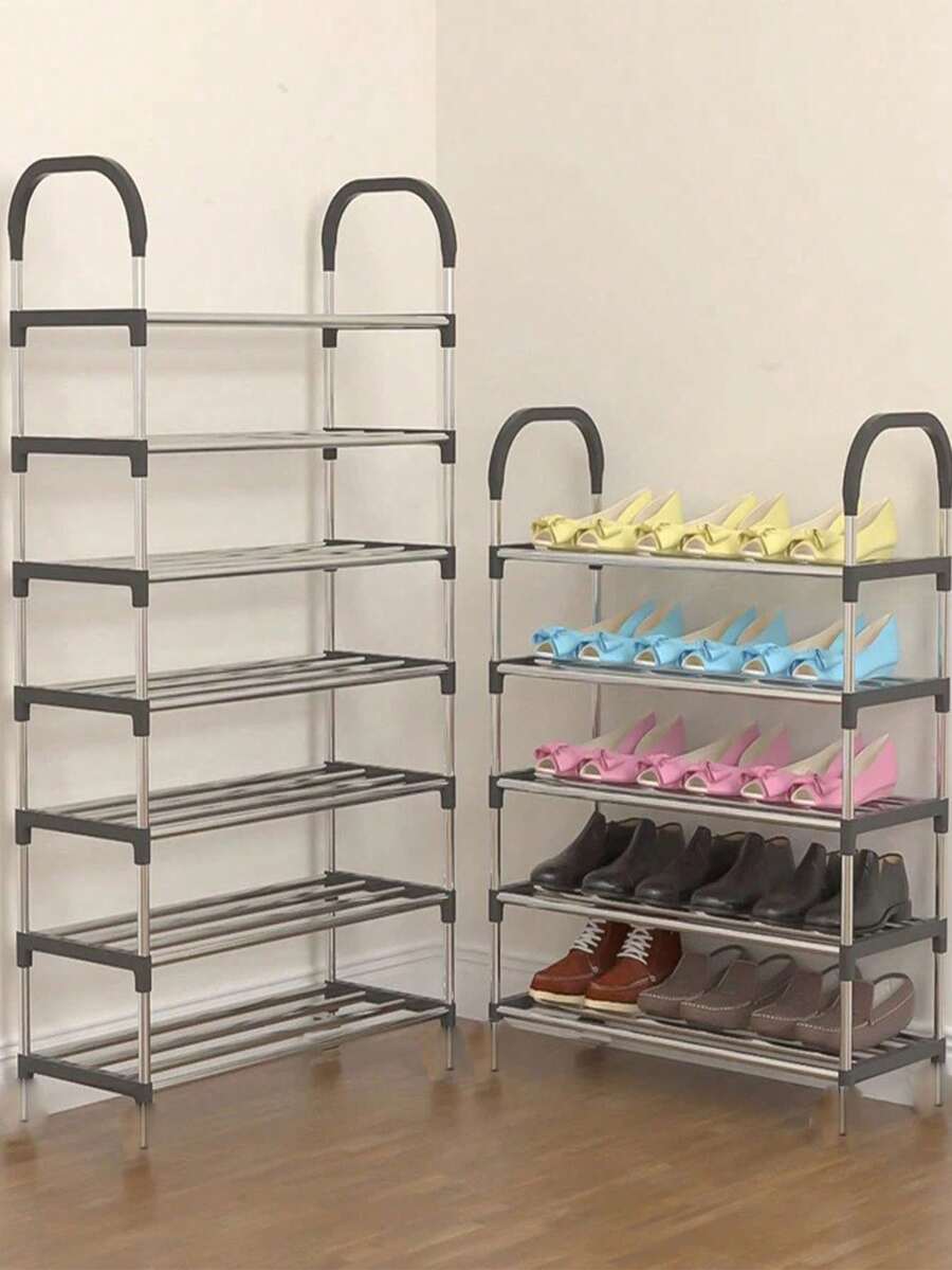 Organizador de zapateros de 4/5//8 Niveles , Rack de Acero Inoxidable - Organizador de Zapatos Simple y Fácil de Montar - Mueble Organizador de Ropa con Correas - Estante para Zapatos con Racks para Ropa y Sombreros - El Solución Definitiva para la Organización de Ropa y Zapatos