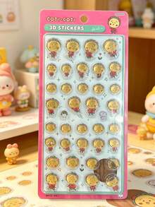 Cute 3D Embossed Anime Cartoon Character Stickers, Waterproof Self-Adhesive Decorative Stickers For Scrapbook, Diary, Planner, Photo Album, Laptop, Phone Decoration, Kawaii Stationery Student Supplies - Multicolor - View 7
