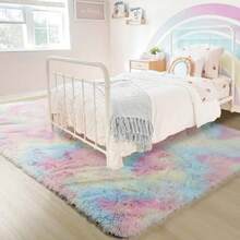 1pc Rainbow Plush Soft Carpet, Suitable For Bedroom, Living Room, Room, Game Room, Cute Room Decor Rug - Colorful Clouds - View 14