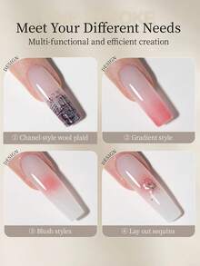 RS NAIL 3Pcs Nail Art Painting Brush Set With Cap, Nail Art Brush For Painting Flowers, Fine Pointed Tip, DIY Manicure Tool, Perfect For Beginner Nail Drawing & Decoration - Champagne - View 8