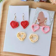 1 buc. Cutter pentru argilă polimerică în formă de inimă cu două straturi, matriță mini goală de înaltă precizie pentru fabricarea de bijuterii DIY, cercei și pandanturi handmade - Portocale - Vizualizare 4