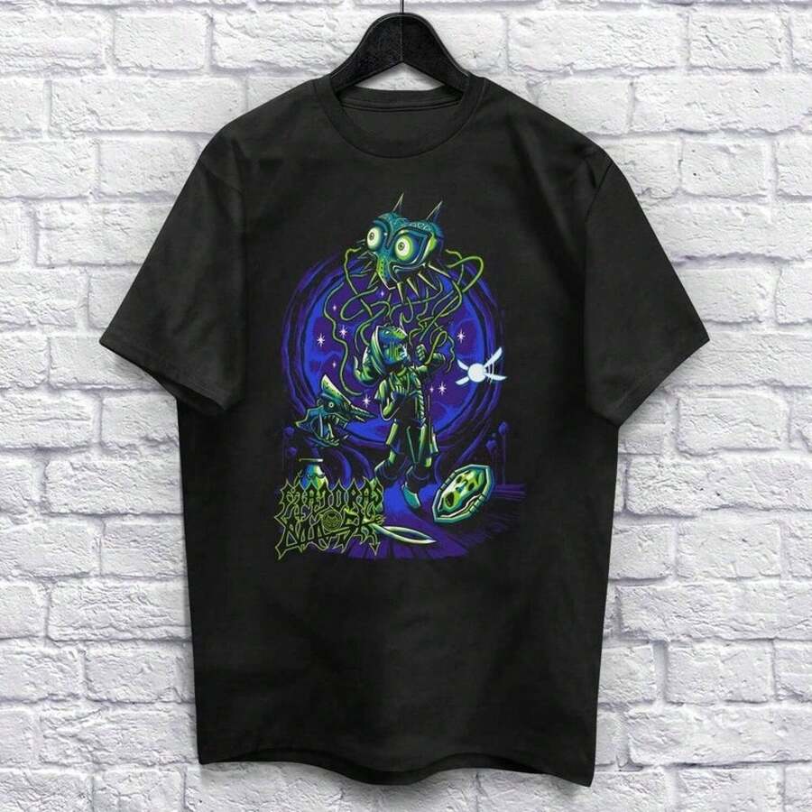 The End Of Time Unisex T-Shirt (For Men And Women), Gamer T-Shirt, Heavy Metal T-Shirts, Video Game T-Shirt, Retro Music, Men's Clothing, Men's Summer Clothing - 黑色 - 查看 1