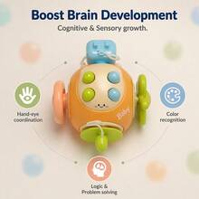 1pc 6-Sided Multifunctional Busy Ball Rotating Thief Mouse Toy Cartoon Rabbit Tactile Toy Early Education Grasping Training No Battery Required - Multicolor - View 6