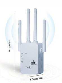 1200Mbps WiFi 4 Signal Booster And Mesh Extender - Dual Band 2.4GHz/5GHz, 4 Antennas High-Speed Wi-Fi System, One-Click Easy Setup, Whole Home Coverage, Compatible With Smart TV, Game Console, Smartphone, Tablet And Smart Home Devices. (Wi-Fi Extender, Network Booster, Network Extender) - Multicolor - View 7