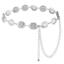Women's Vintage Metal Coin Waist Chain Accessory - Silver - View 2