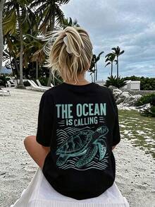 2026 Women's Lightweight And Durable Round Neck T-Shirts S-3XL, Streetwear Fashion For Young People, Urban Style, Casual Wear, Daily Wear, Autumn Parties And Practical Gifts - 黑色 - 查看 1