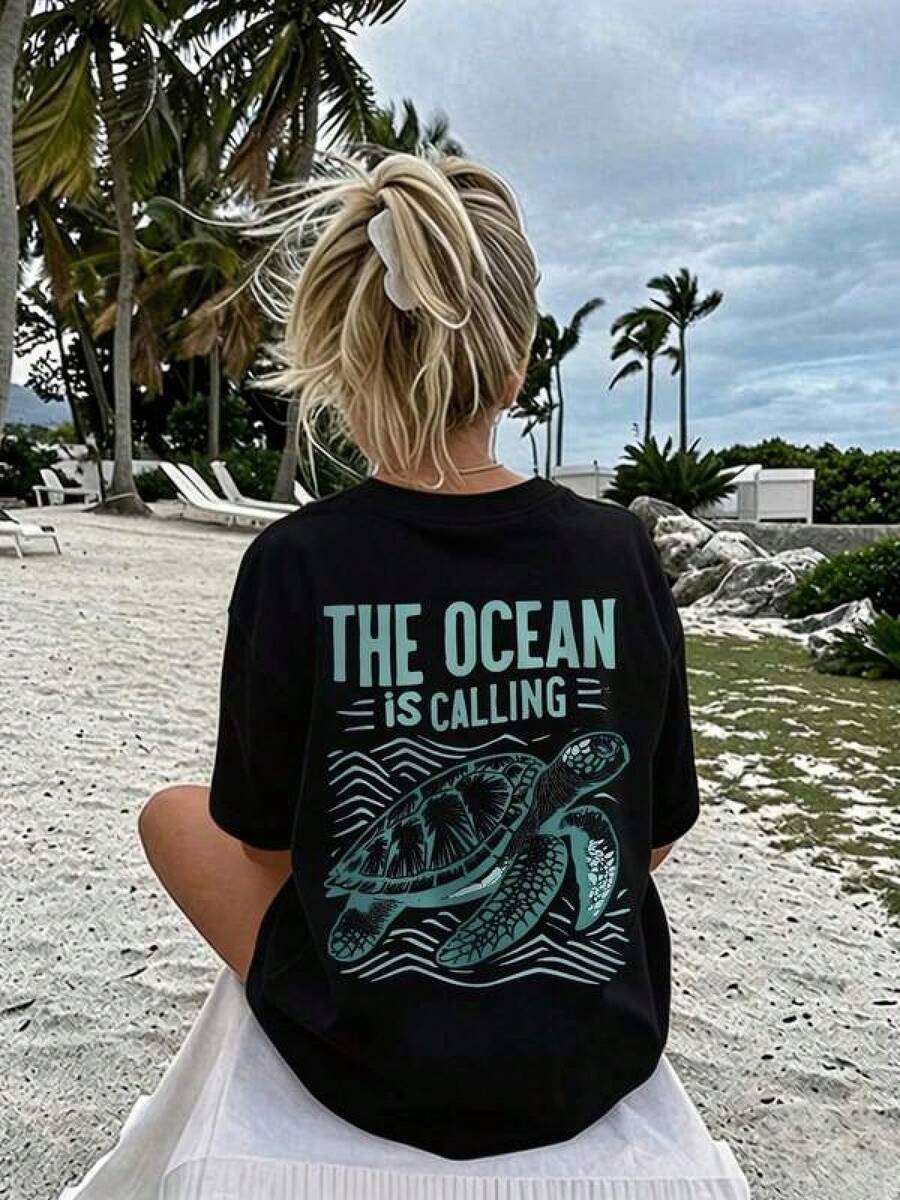 2026 Women's Lightweight And Durable Round Neck T-Shirts S-3XL, Streetwear Fashion For Young People, Urban Style, Casual Wear, Daily Wear, Autumn Parties And Practical Gifts - 黑色 - 查看 1