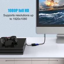 1pc VGA Converter Plug And Play Portable Adapter Projector Cable Audio Sync Screen Connector Male To Female Suitable For Computer, Desktop, Laptop, PC, Monitor, Projector, HDTV And More Devices Video Converter - Black - View 6