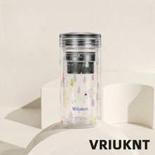 1 Pc Car Water Cup, 420ml Double-Wall Heat Insulated Glass Cup With Tea Infuser, Portable Travel Mug - Multicolor - View 12