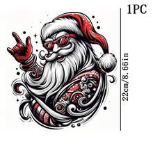 1pc/2pcs/3pcs Christmas Santa Claus Pattern Heat Transfer Stickers DIY Iron-On Applique For T-Shirt Making, Pillow Decoration, Multi-Color Durable Washable Plastic DIY Stickers Suitable For Backpack, Cushion, Pants, Sofa Cover, Waterproof Fade-Resistant T-Shirt Printing Stickers - Multicolor - View 12