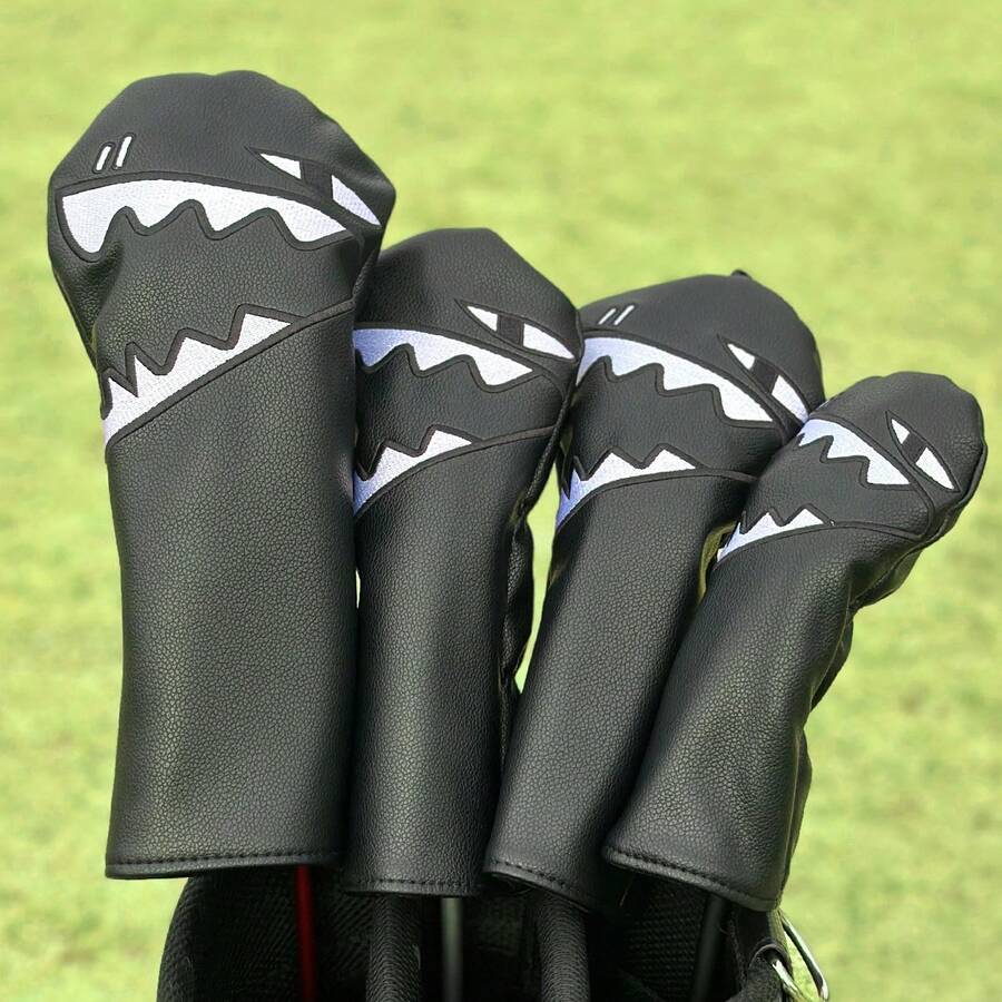 1pc Driver Fairway Hybrid - Shark Fun Design Golf Club Head Cover, Fashionable Golf Club Head Cover, Embroidery Design, Durable And Dust-Proof, Provide Best For Golf Club - Multicolor - View 1