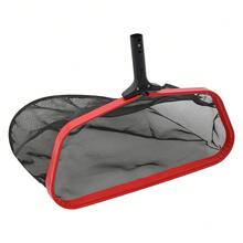 RibasuBB 18.9In Deep Pool Leaf Skimmer Net, Aluminum Frame, Push Button Buckle, Telescopic Pole Compatible, Red Frame Black Mesh - Default - View 2