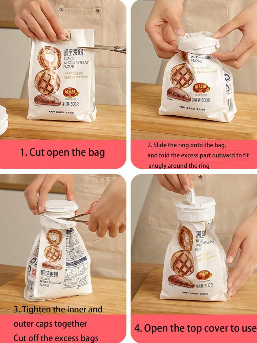 Snack Clips, Food Storage Accessories, Dual Opening Straws, Sealing Clips, Milk Clips. Dual Opening Dispensing Spout Kitchen Snack Fresh-Keeping Bag Plastic Sealing Clips For Oatmeal, Milk Powder, Seasoning, Moisture-Proof Sealing Clips - Multicolor - View 1