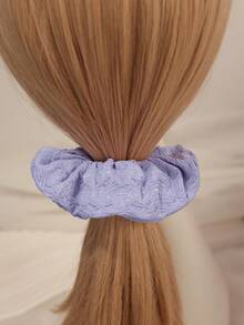 Accesorio para el cabello tipo scrunchie de mujer de satén versátil con efecto agrietado en relieve de unicolor - Multicolor - Ver 8