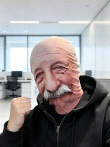 1pc Hyper-Realistic Old Man 3D Face Mask, Halloween Prank Prop, Party Costume Role Play Fun Mask, Holiday Atmosphere Decoration Ornament, Creative Gag Toy; Elastic And Breathable Fabric, Suitable For Masquerade, Theme Party, Short Video Shooting, Essential Item For Clown Lovers, Brings Endless Joy And Surprise, Great Birthday Gift, Suitable For Halloween, Theme Party, Home Decor, Scene Atmosphere Arrangement, Bedroom Room Decoration, Halloween, Holiday Essential, Gift For Men, Halloween Decoration - Multicolor - View 5
