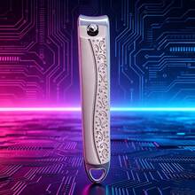 Diamond Pattern Zinc Alloy Nail Clipper, Small/Large Size Optional, Built-In Nail File | Precision Cast Embossed Pattern + Quenched Process For Long-Lasting Sharpness | 1pc Or 2pcs Fashionable Manicure & Pedicure Tool - Patterned Nail Clippers - View 14