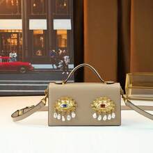Nuevo bolso bandolera vintage con diseño creativo de ojo de perlas & strass, bolso de lujo Boston de moda para mujer, bolso de mano único - Multicolor - Ver 16