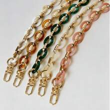 Colorful Acrylic Resin Bag Chain - Replacement Strap, Can Be Used As Decorative Chain, Bag Chain, Strap, Suitable For Commuting, Dating, Casual And Other Various Outfit Scenarios - Gold - View 1