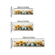 1件裝花園花卉圖案橡膠水龍頭防濺墊，農舍風浴室水龍頭防濺墊，防泥墊，防潮防滑水龍頭墊，廚房檯面配件，保護您的廚房檯面 - 彩色 - 查看 6