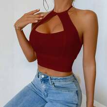 Women's Solid Color Camisole, Simple And Elegant, Suitable For Summer. - Red - View 4