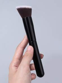 3pcs Makeup Tool Set With Large Powder Brush, Triangle Powder Puff, Mini Makeup Sponge, Black Wooden Handle, Full Set For Setting And Base Makeup, Multi-Functional Makeup Kit - Black - View 7