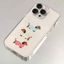 1PC Dachshund Pattern Transparent Space TPU Full Coverage Phone Case - Multicolor - View 2