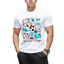 Essential Football Match Day T-Shirt, Adorable Doodle Style For Playing Mom Or Football Fan - 白色 - 查看 3