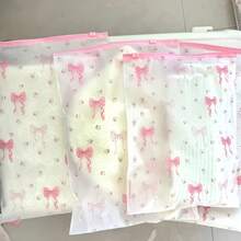 20個透明花卉蝴蝶結拉鍊收納袋 - PEVA材質，適用於衣物、內衣、盥洗用品和化妝品。旅行、居家收納和行李打包必備。高品質且耐用 - 查看 6