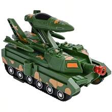 Novo Brinquedo de Tanque de Combate Militar Elétrico Transformável para Crianças com Rodas Omnidirecionais, Movimento Livre, Luzes e Efeitos Sonoros Integrados, Asas Auto-Expansíveis, Robô de Montagem Destacável, Veículo Blindado Camuflado, Tanque de Mísseis, Suave e Sem Arranhões, Durável, Anti-Colisão, Brinquedo Educativo Interativo para Meninos, Presente para Brincadeiras Internas e Externas (3 Pilhas AA Necessárias) - Multicolorido - Visão 15